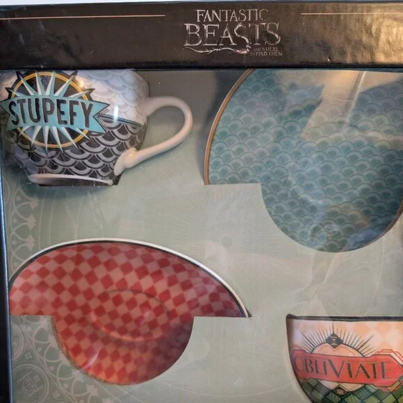 Fantastic Beasts And Where To Find Them Tea Cup Set Wizarding World NIB - Picture 6 of 6